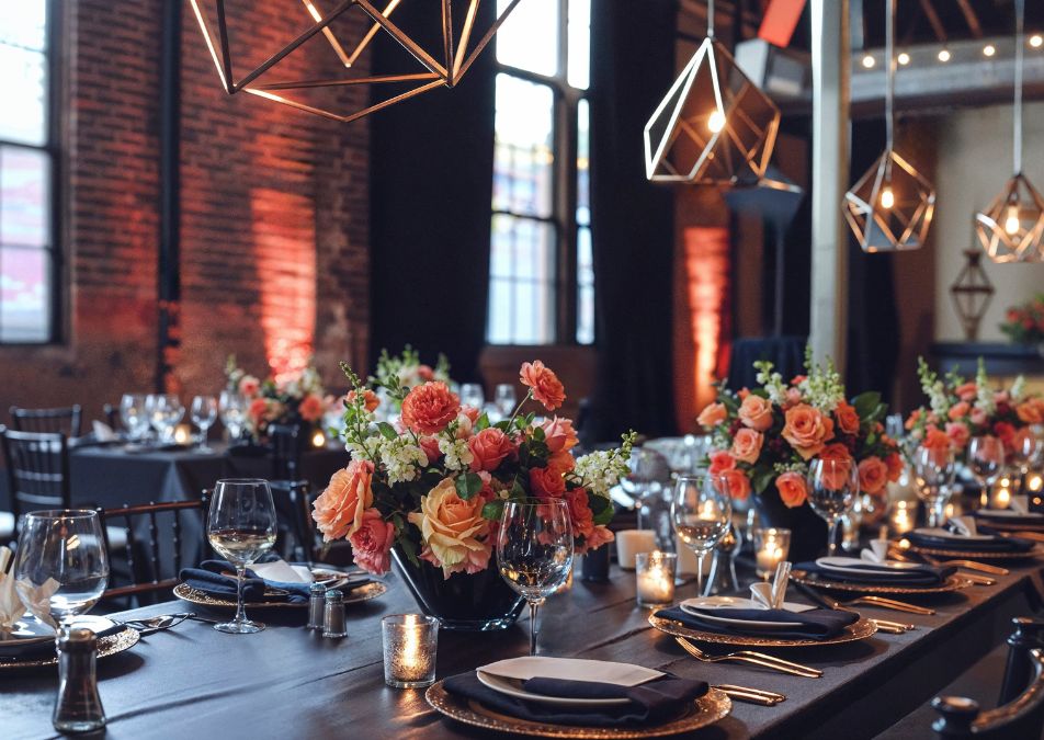 Decoração de casamento ao pôr do sol