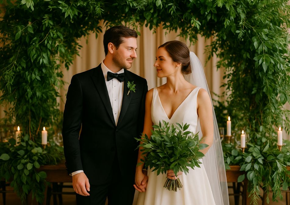 Folhagens na decoração de casamento