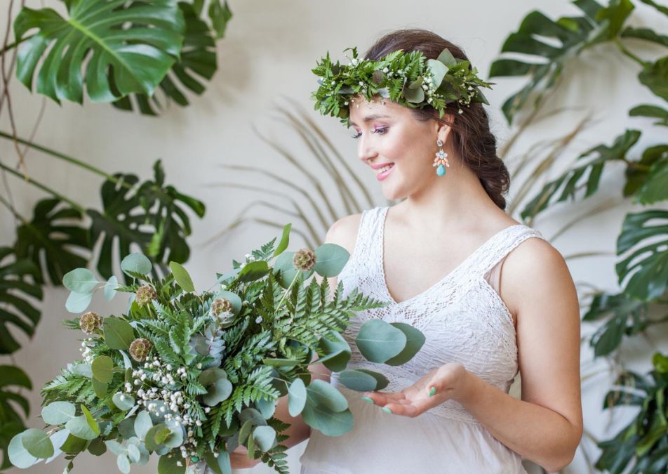 Folhagens na decoração de casamento