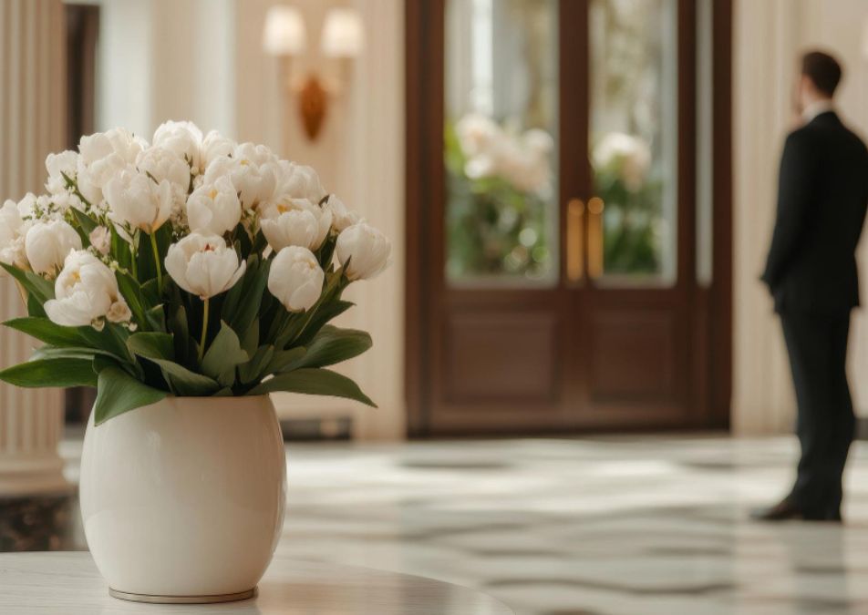 flores frescas em hotéis